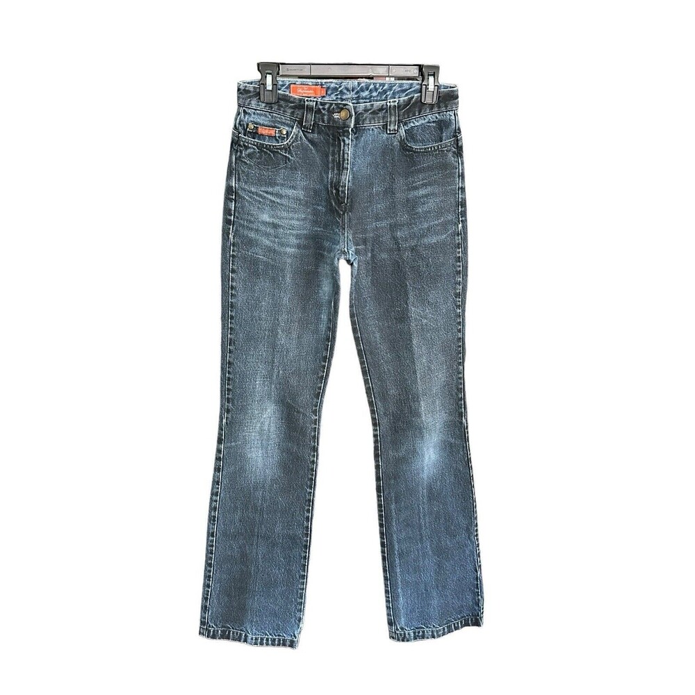 Faconnable Jeans Size 4 Bootcut Straight Blue Black Denim 100% Cotton #O2-5 - Picture 13 of 13